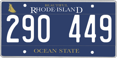 RI license plate 290449