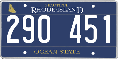 RI license plate 290451