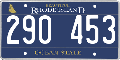RI license plate 290453