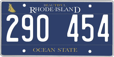 RI license plate 290454