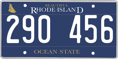 RI license plate 290456