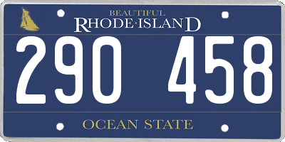 RI license plate 290458