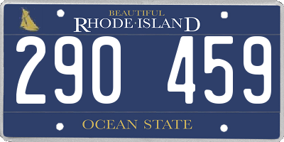 RI license plate 290459