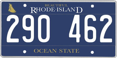 RI license plate 290462
