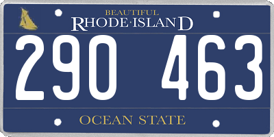RI license plate 290463