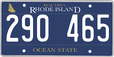 RI license plate 290465