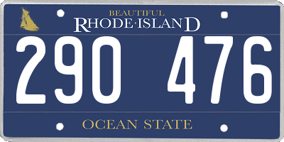 RI license plate 290476