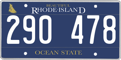 RI license plate 290478