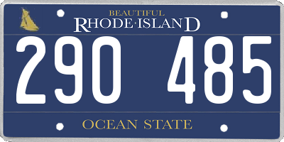 RI license plate 290485