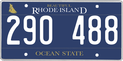 RI license plate 290488