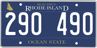 RI license plate 290490