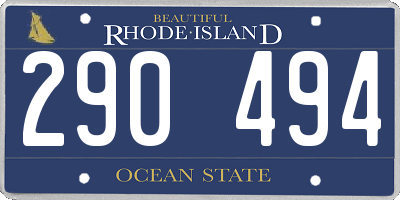 RI license plate 290494