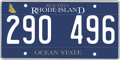 RI license plate 290496