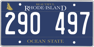 RI license plate 290497