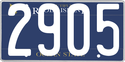 RI license plate 2905