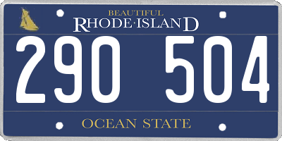 RI license plate 290504