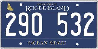 RI license plate 290532