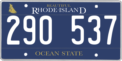 RI license plate 290537