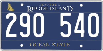 RI license plate 290540