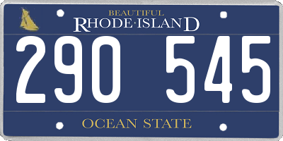 RI license plate 290545