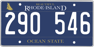 RI license plate 290546