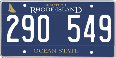 RI license plate 290549
