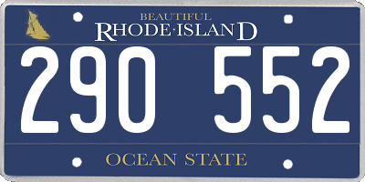 RI license plate 290552