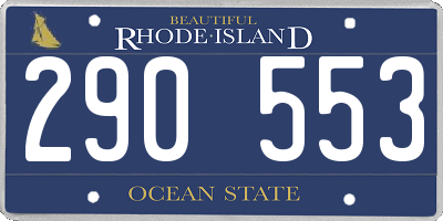 RI license plate 290553