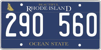 RI license plate 290560