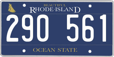 RI license plate 290561