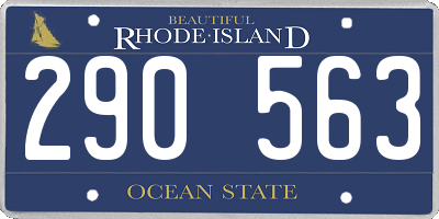 RI license plate 290563