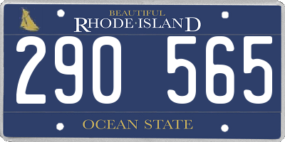 RI license plate 290565