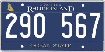 RI license plate 290567