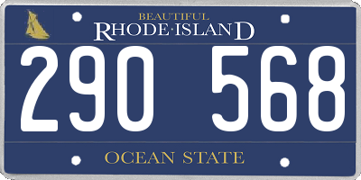 RI license plate 290568