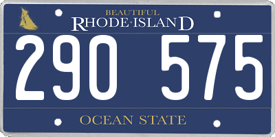 RI license plate 290575