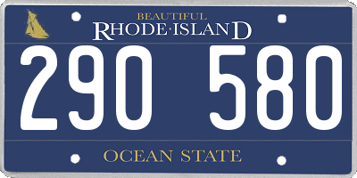 RI license plate 290580