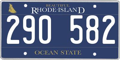 RI license plate 290582