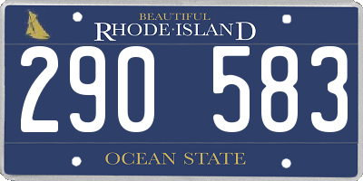RI license plate 290583