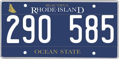 RI license plate 290585