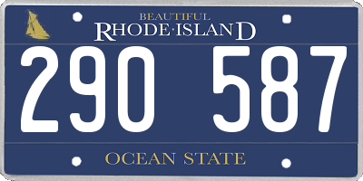 RI license plate 290587