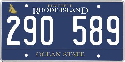 RI license plate 290589