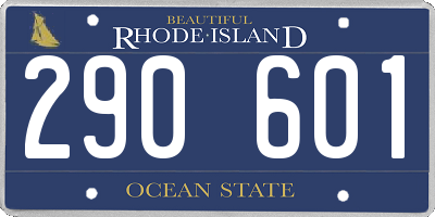 RI license plate 290601