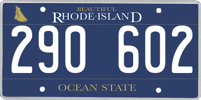 RI license plate 290602
