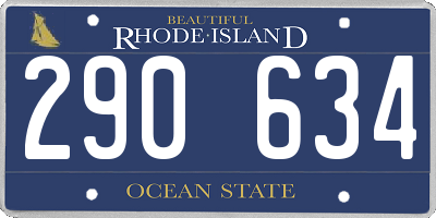 RI license plate 290634