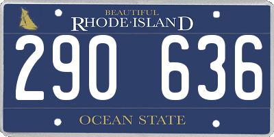 RI license plate 290636