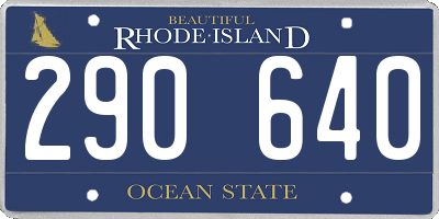 RI license plate 290640