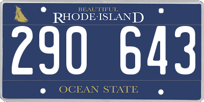 RI license plate 290643