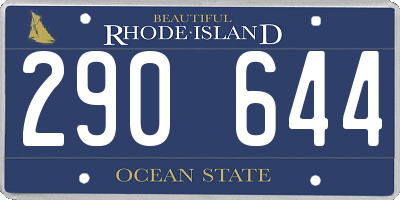 RI license plate 290644