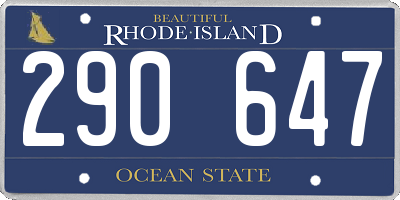 RI license plate 290647