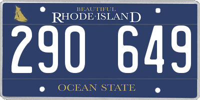 RI license plate 290649